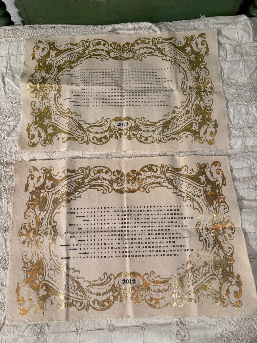 Rachel Ashwell Gold Ornate Calendars 2012 & 2013 set of 2